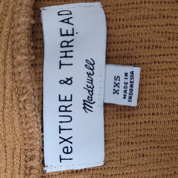 Madewell Textture & Thread Long Sleeve Mustard Top; Size XXS - Picture 7 of 8